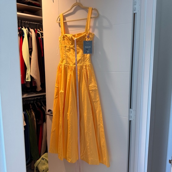 NWT House of CB Vivien Apricot Cotton Midi Sundress - Picture 7 of 10